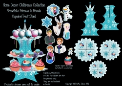 Snowflake Princess Party 3 Tier Cupcake Stand