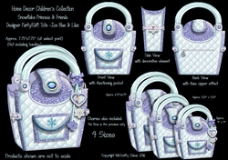 Snowflake Princess Designer Tote Party/Gift Bag - Lilac & Ice Blue