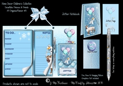 Snowflake Princess A4  Hanging Organiser/Planner & Jotter #3
