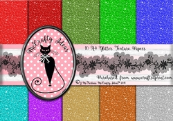 10 A4 Christmas Glitter Texture Papers