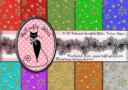 10 A4 Christmas Embossed Gold Snowflake Glitter Texture Papers