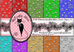 10 A4 Christmas Embossed Silver Snowflake Glitter Texture Papers