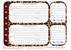 The Crafty Jaguar Organiser Friends & Family Contact Page