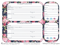 Time to Create Organiser Friends & Family Contact Page