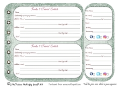 Grandmas Vintage Attic Organiser Friends & Family Contact Page