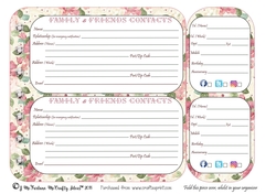 Sew Crafty Organiser Friends & Family Contact Page