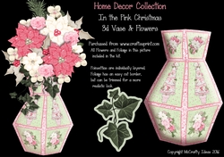 In the Pink Christmas 3d Vase and Flowers