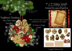 A Traditional Christmas 4x4 Wreath, Tree/Card Decoration.