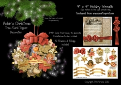 Robins Christmas 4x4 Wreath, Tree/Card Decoration.