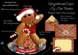 Gingerbread Cuties My Man Rocks - Rocker Card & Envelope Kit