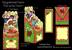 Gingerbread Cuties Pop-up Box Card #1