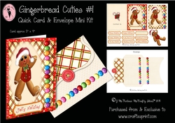 Gingerbread Cuties #1 Quick Card & Envelope Mini Kit