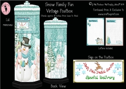 Snow Family Fun. 3d Vintage Postbox
