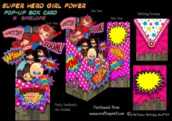 My Super Hero Girl Power - Pop Up Box Card and Envelope Kit