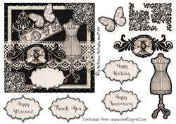 Sophistication 6x6 Card front.