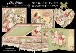 My Mother 8X8 Ornate Keepsake Box, Popup Card, Bookmark & Hanging Heart Gift Kit