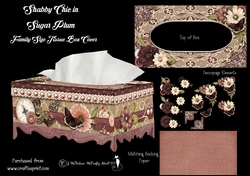 Shabby Chic Sugar Plum Family Size Tissue Box Cover.