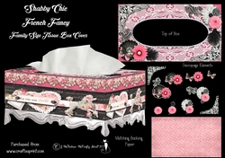 Shabby Chic French Fancy Family Size Tissue Box Cover.