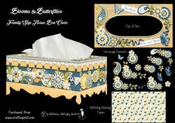 Blossoms & Butterflies Family Size Tissue Box Cover.