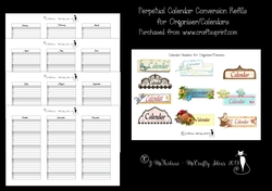 Perpetual Calendar Conversion Refills for Organiser/Calendars