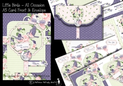 Little Birds - All Occasion A5 Card Front,Insert & Envelope Mini Kit