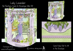 Lady Lavender 3D Flectere Card and Envelope Mini Kit