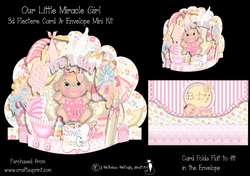 Our Little Miracle Girl 3D Flectere Card and Envelope Mini Kit
