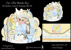 Our Little Miracle Boy 3D Flectere Card and Envelope Mini Kit