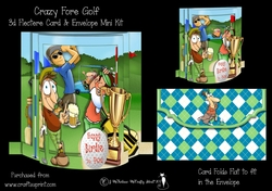 Crazy Fore Golf 3D Flectere Card and Envelope Mini Kit