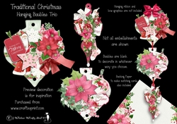 Traditional Christmas Hanging Bauble Trio