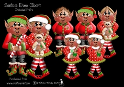 Santas Elves Clipart PNGs