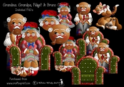 Ginger Cuties Grandparents, Fidget & Bruno Clipart PNGs