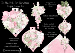 In the Pink for Christmas Hanging Bauble Trio