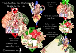 Through the Mouse Hole Christmas Party Hanging Bauble Trio