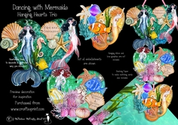 Dancing with Mermaids Hanging Hearts Trio