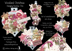 Woodland Christmas Hanging Baubles Trio