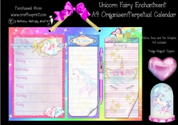 Unicorn Fairy Enchantment A4 Organiser/Perpetual Calender
