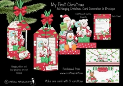 My First Christmas 3D Hanging Christmas Card & Envelope