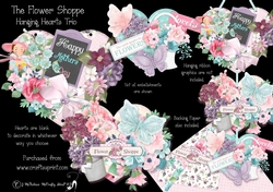 The Flower Shoppe Hanging Hearts Trio