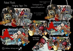 Rebel Rock Hanging Signs Trio