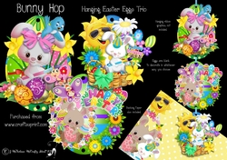 Bunny Hop - Hanging Easter Eggs Trio