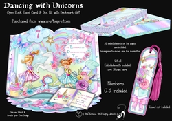 Image of cup744701_905 - Dancing with Unicorns - Open Book Easel Card & Box Kit.