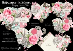 Parisienne Heirloom Hanging Hearts Trio