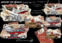 Around the World Hanging Signs Trio