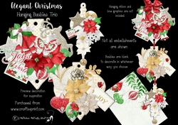 Elegant Christmas Hanging Baubles Trio