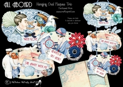 All Aboard Hanging Oval Plaques Trio