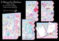 A Unicorn for Christmas Quick Cards