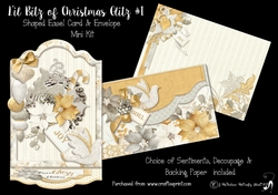 Lil Bitz of Christmas Glitz #1 Shaped  Easel Card & Envelope