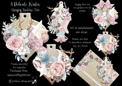 A Delicate Winter Hanging Baubles Trio