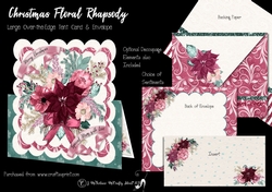 Christmas Floral Rhapsody Over the Edge Tent Card & Envelope (Large)